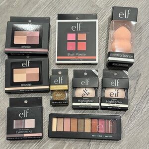e.l.f. Makeup Bundle (blush palette,highlighters,bronzer,eyebrow kit,eyeshadow)